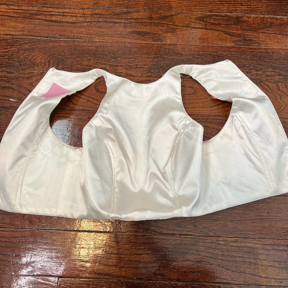 Blush Prom 2pc Skirt Set Size 0 White Red Pink Cherry Blossom Floral Embroidered - Picture 7 of 10